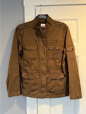 Kensie Olive Green Utility Jacket with Flap Pockets